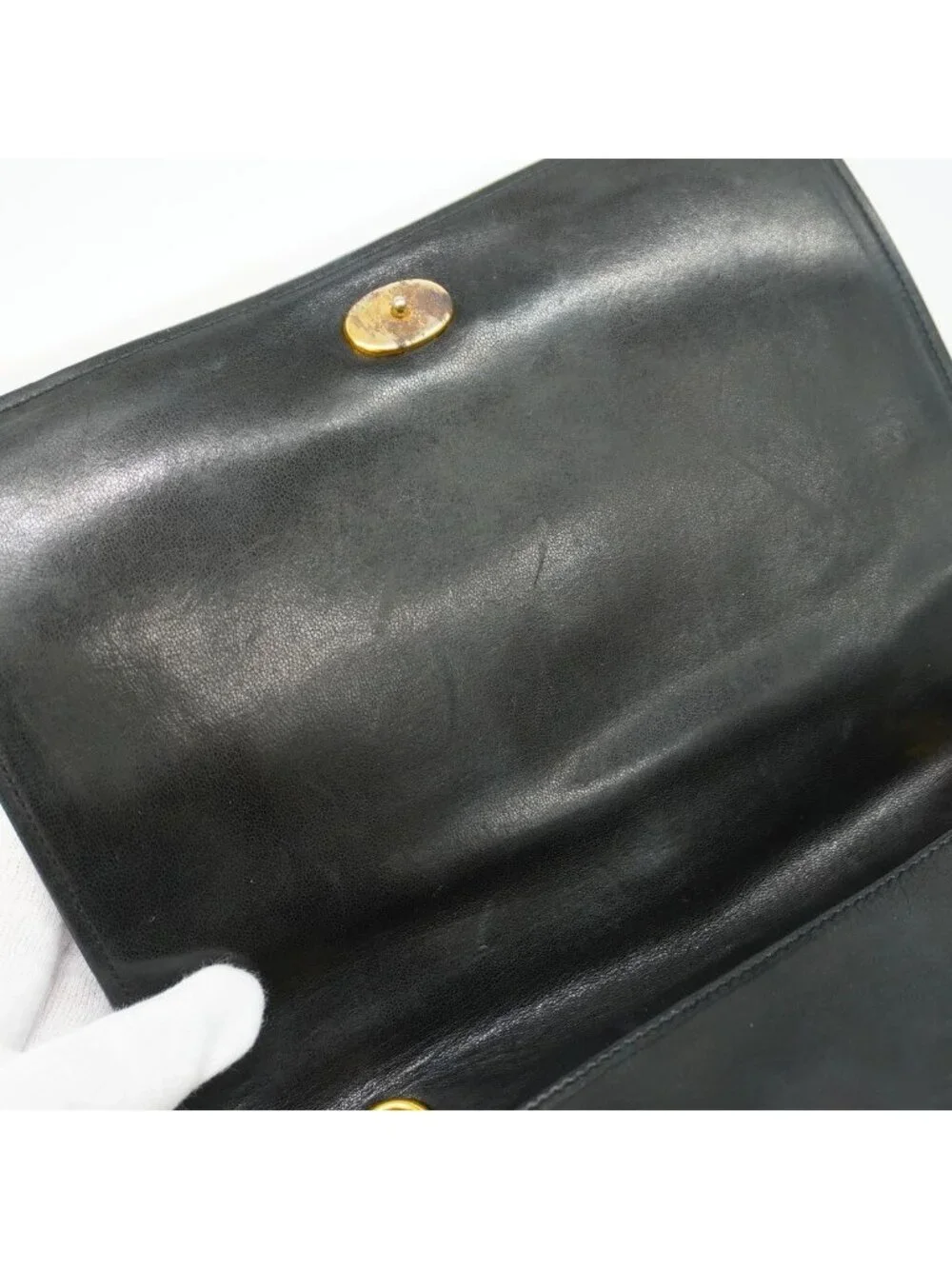 Chanel Shoulder Bag Lambskin Black Gold